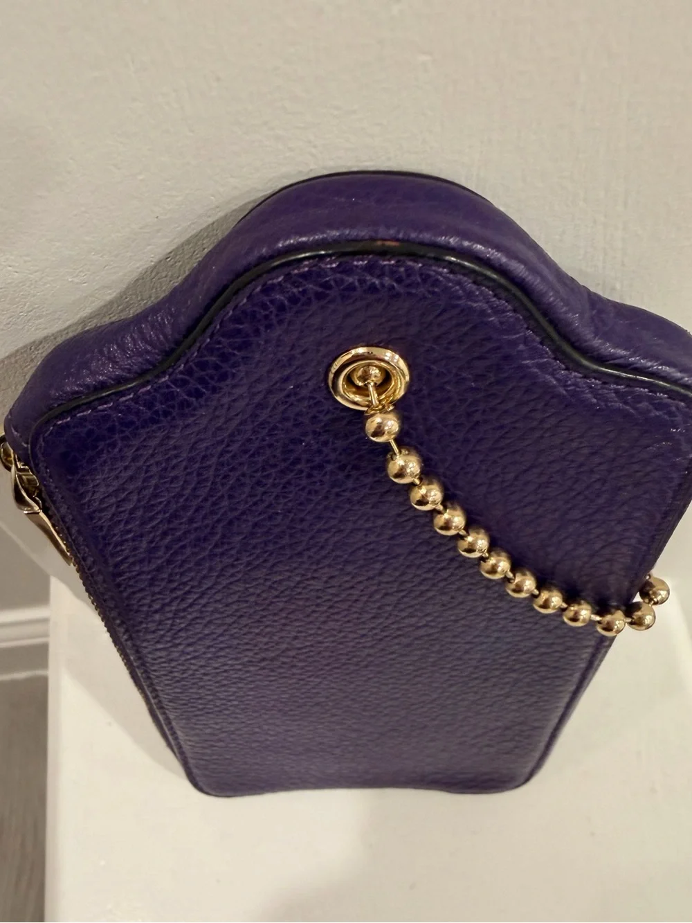 COACH NY Pebbled Leather XL Hangtag Wristlet Multifunction Zip Case Wallet 52507